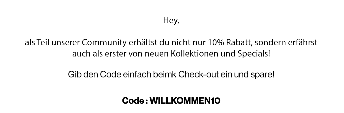 Code: WILLKOMMEN