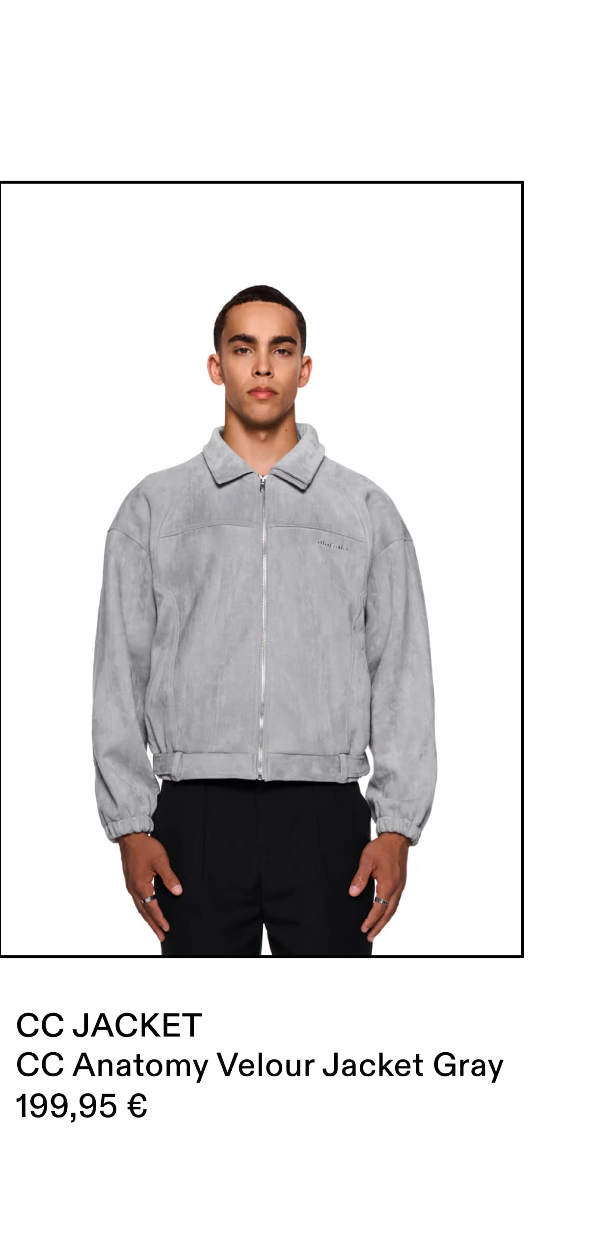 CC Anatomy Velour Jacket Gray