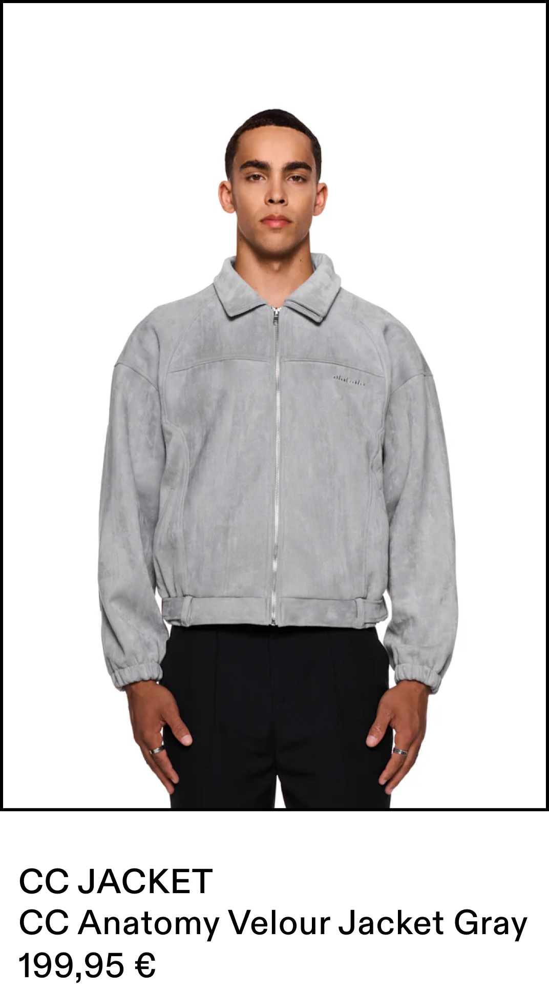 CC Anatomy Velour Jacket Light Gray