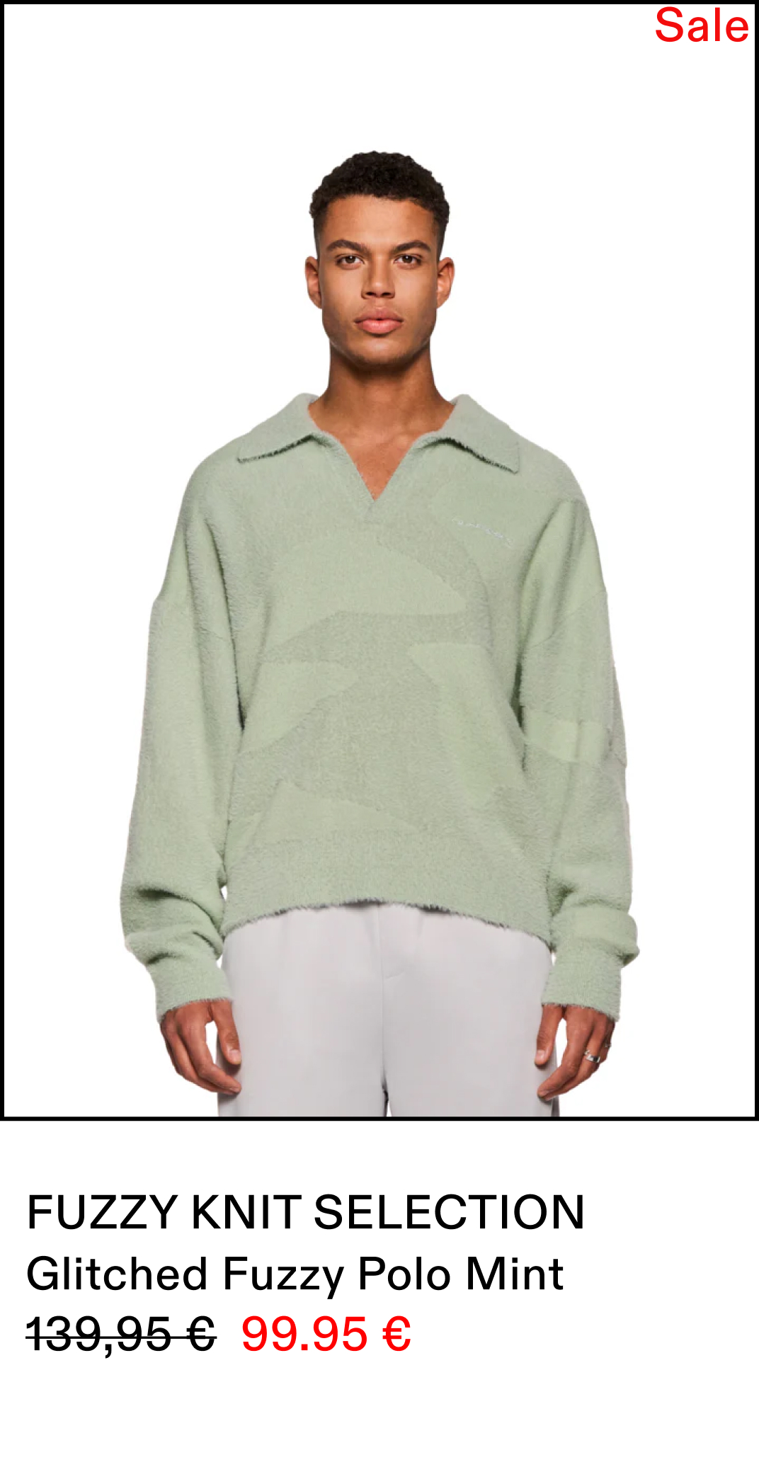 Glitched Fuzzy Polo Mint