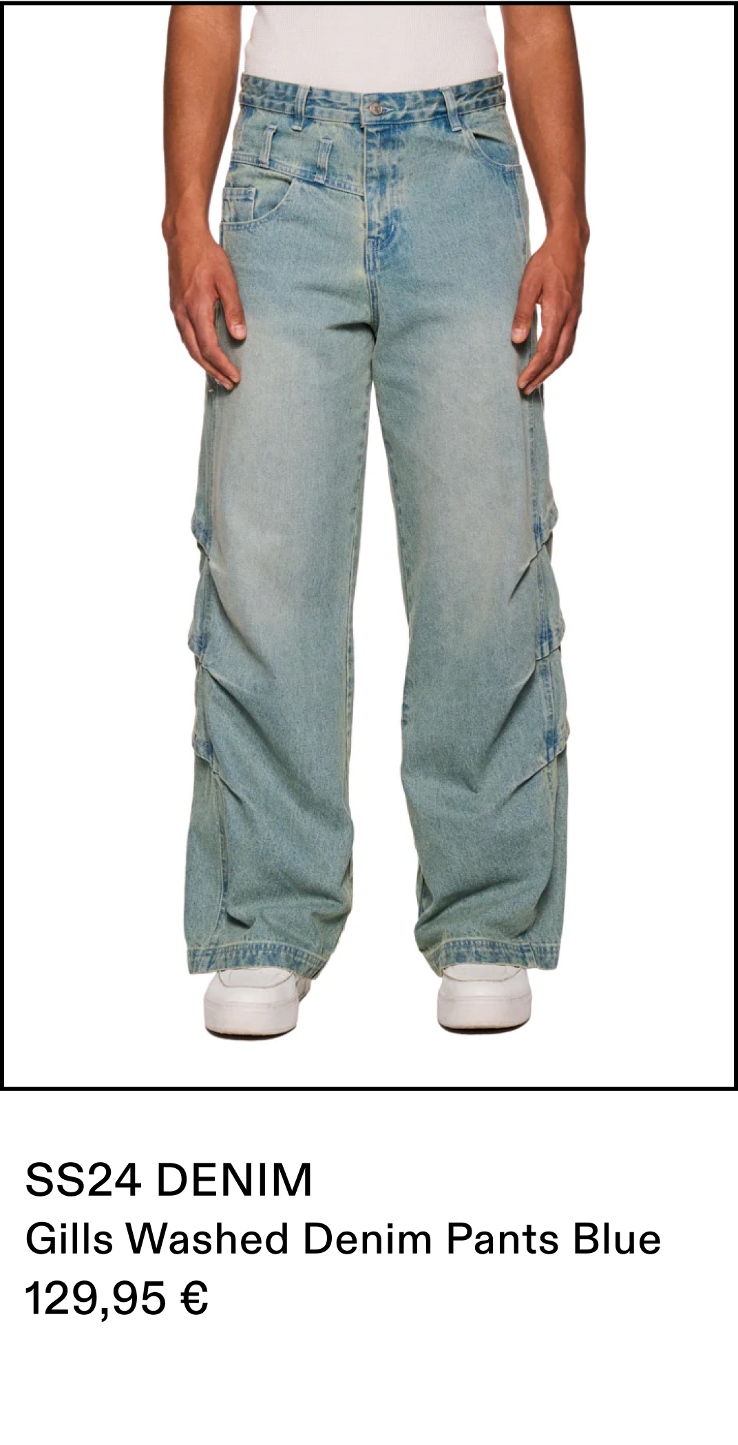 Gills Washed Denim Pants Blue