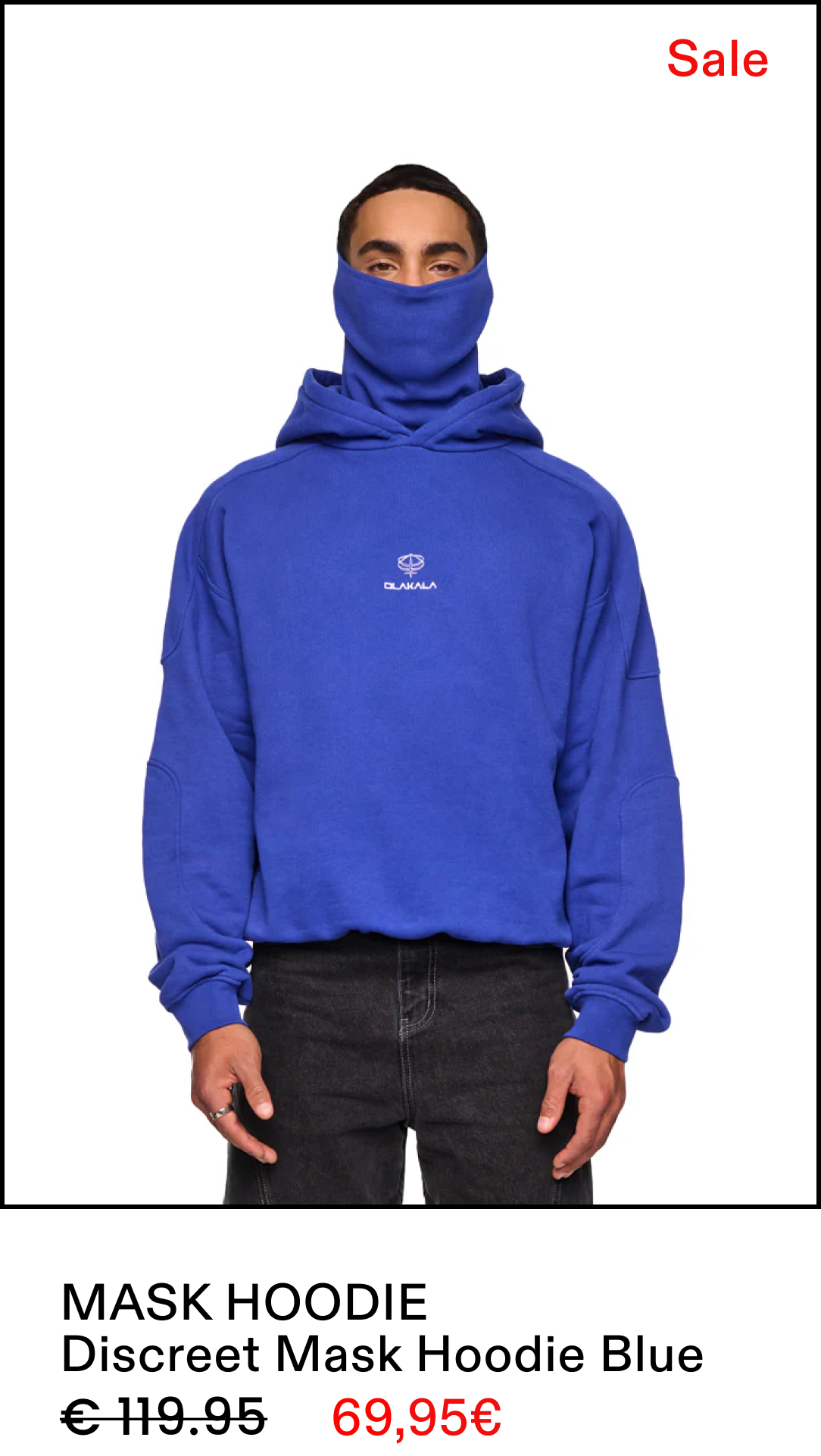 Discreet Mask Hoodie Blue