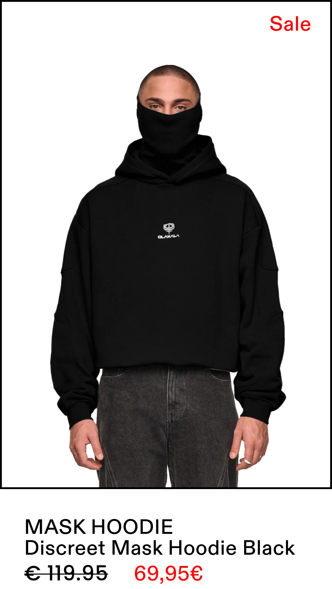 Discreet Mask Hoodie Black