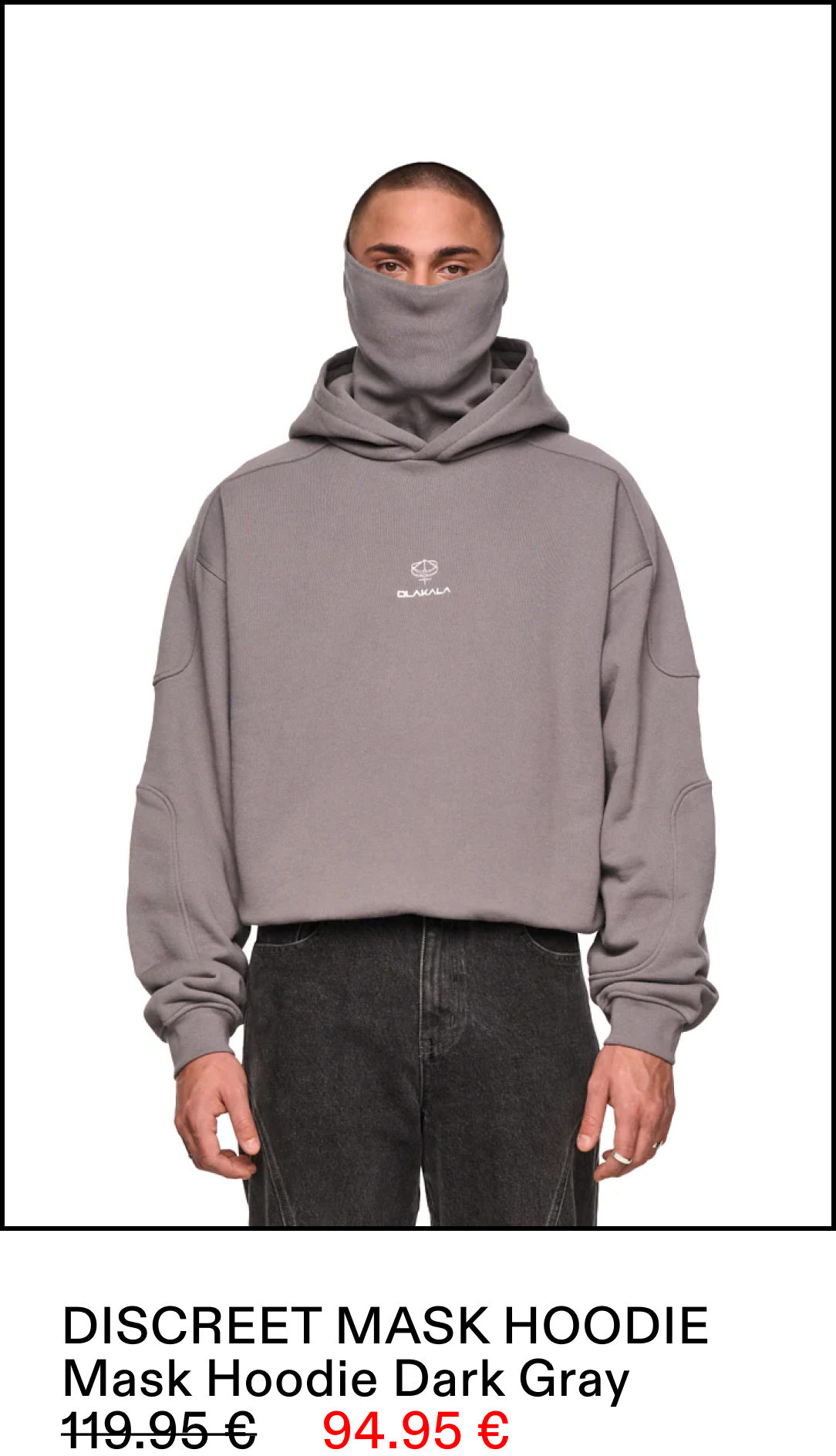 Discreet Mask Hoodie Dark Gray