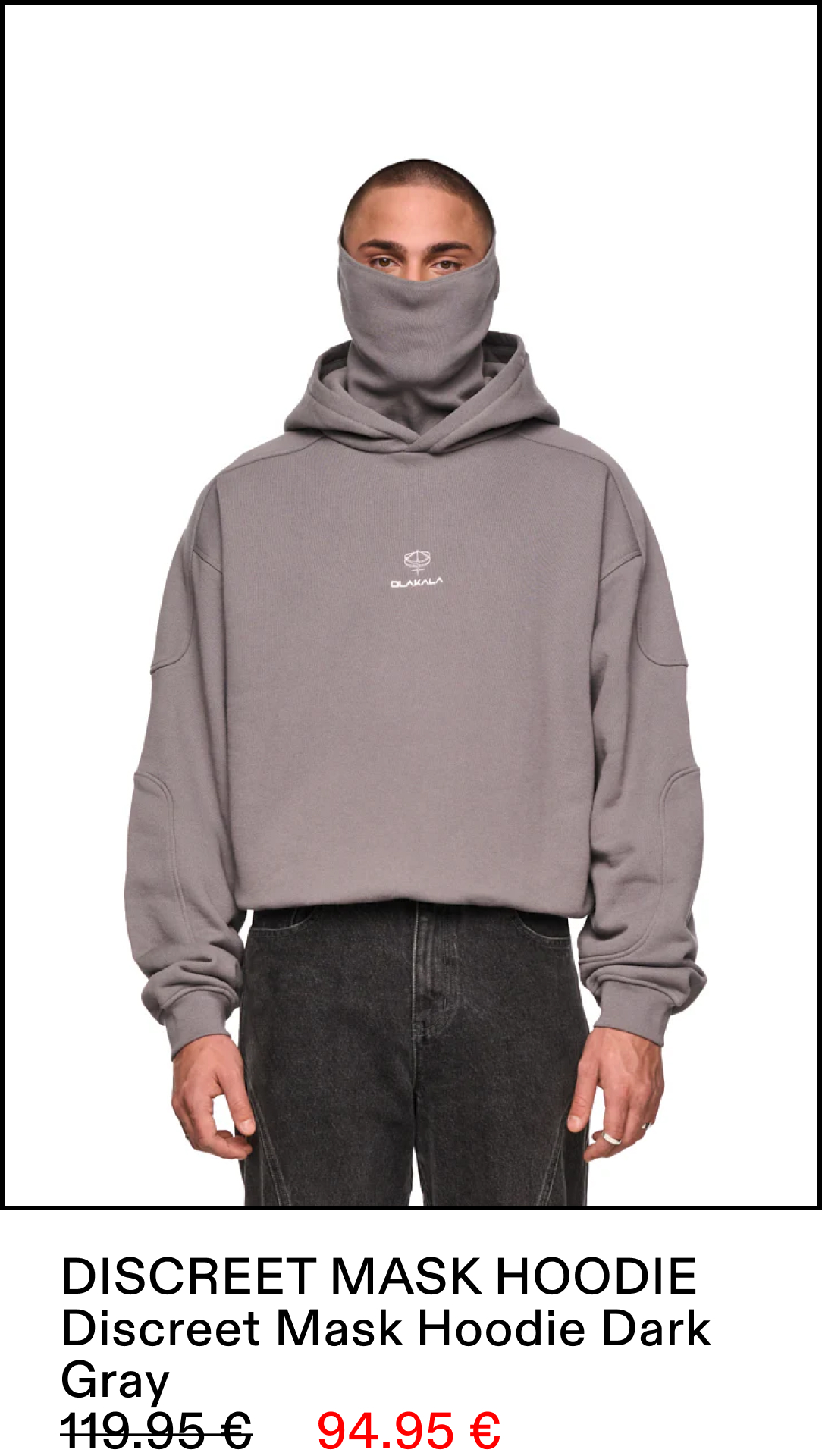 Discreet Mask Hoodie Dark Gray