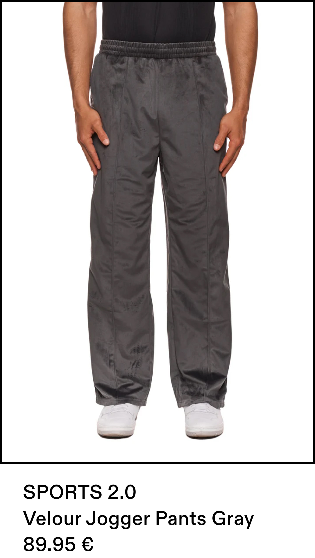 Sports Velour Jogger Pants Gray